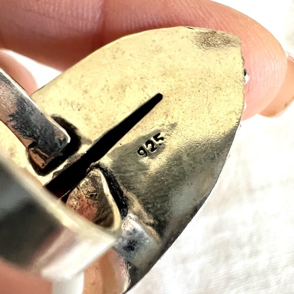 925 Crown Chakra Subtle Chevron Amethyst Ring 6.5 - Picture 7 of 8